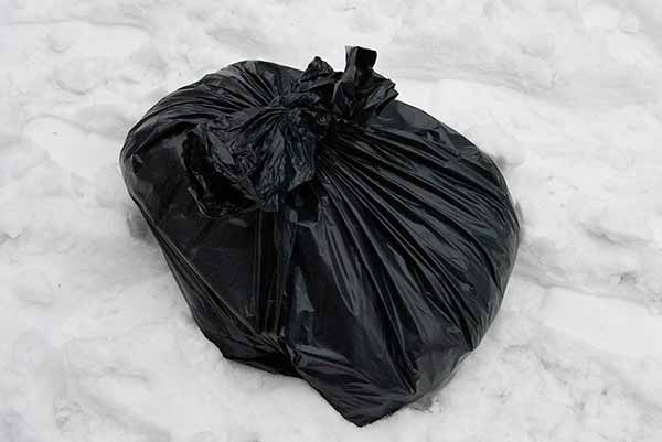 Bokashi i plastiksæk om vinteren